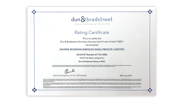 D&B certificate 